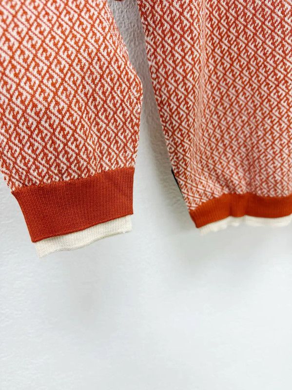 Fendi Fendi Orange Wool Long Sleeve Knit Sweater 0089 Size US XS / EU 42 / 0 - 6 Thumbnail