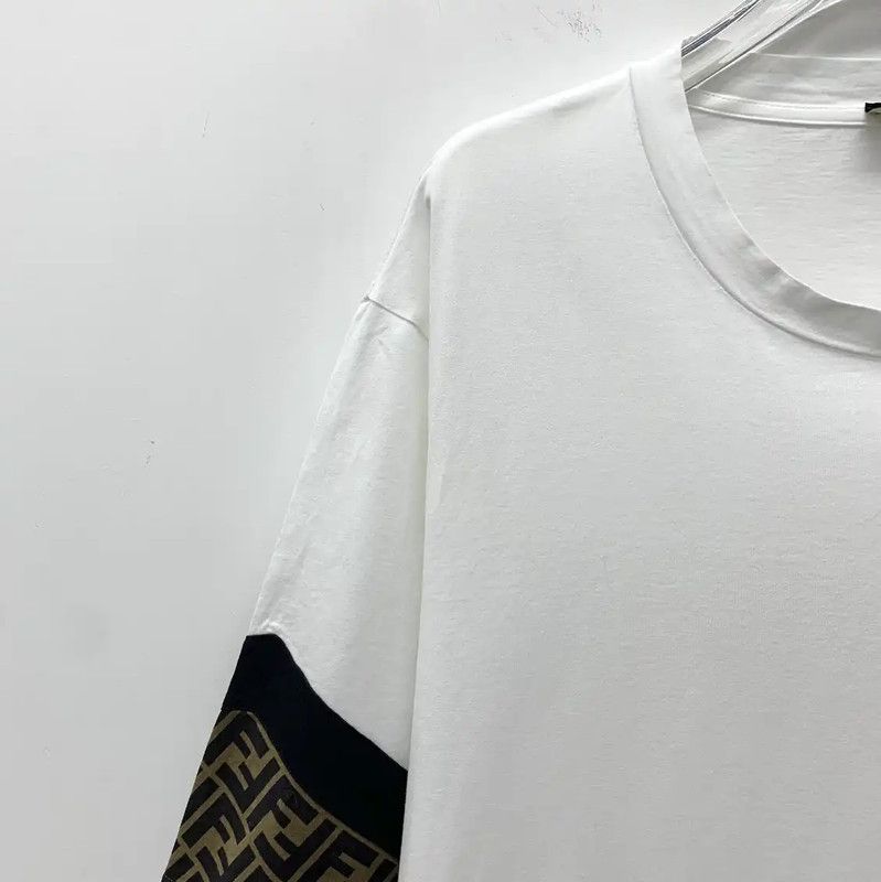 Fendi Fendi Men's White Cotton T-Shirt Size XL 0089 Size US XL / EU 56 / 4 - 3 Thumbnail