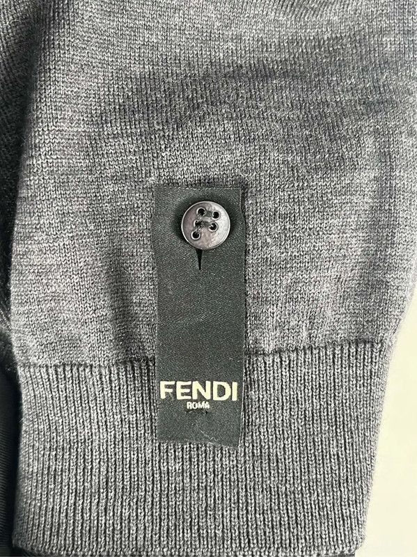 Fendi Fendi Gray Wool Men's Knit Sweater 0089 Size US M / EU 48-50 / 2 - 6 Thumbnail