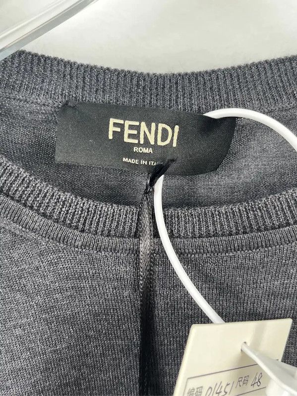 Fendi Fendi Gray Wool Men's Knit Sweater 0089 Size US M / EU 48-50 / 2 - 3 Thumbnail