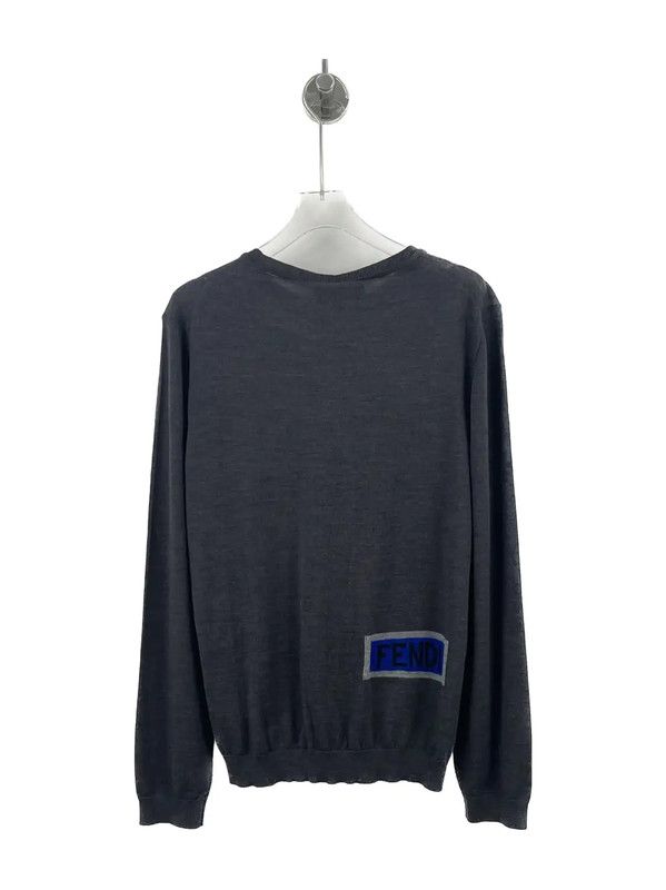 Fendi Fendi Gray Wool Men's Knit Sweater 0089 Size US M / EU 48-50 / 2 - 2 Thumbnail
