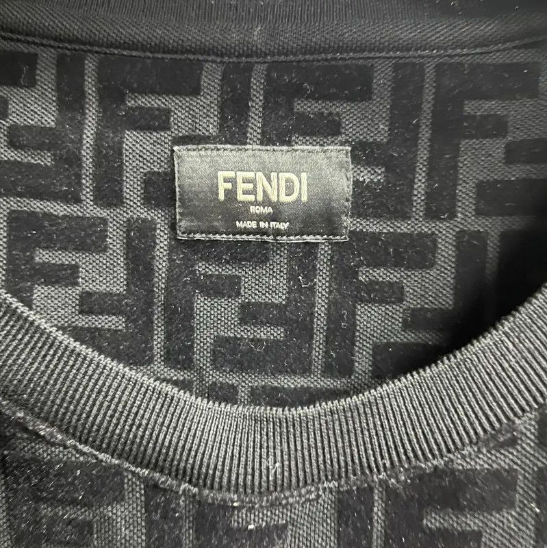 Fendi Fendi Black Cotton Men's T-Shirt Size L 0089 Size US L / EU 52-54 / 3 - 2 Thumbnail