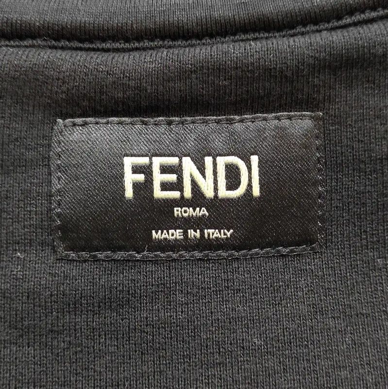Fendi Fendi Black Logo Embroidery Men's Sweatshirt 0089 Size US S / EU 44-46 / 1 - 6 Thumbnail