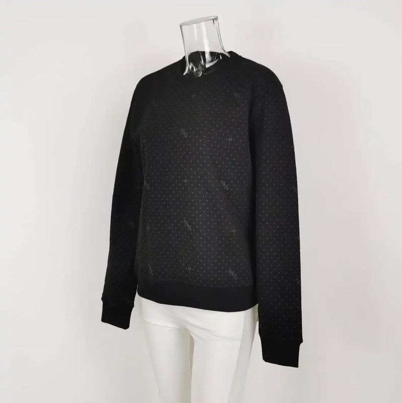 Fendi Fendi Black Logo Embroidery Men's Sweatshirt 0089 Size US S / EU 44-46 / 1 - 2 Thumbnail