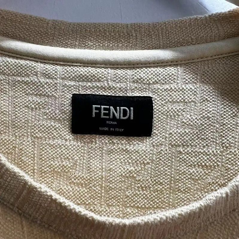 Fendi Fendi Khaki Cotton Men's T-Shirt in Size L 0089 Size US L / EU 52-54 / 3 - 2 Thumbnail