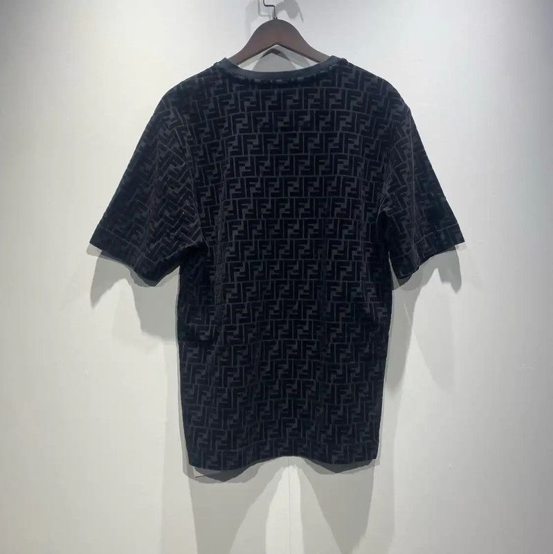 Fendi Fendi Black Cotton Men's T-Shirt 0089 Size US M / EU 48-50 / 2 - 2 Thumbnail