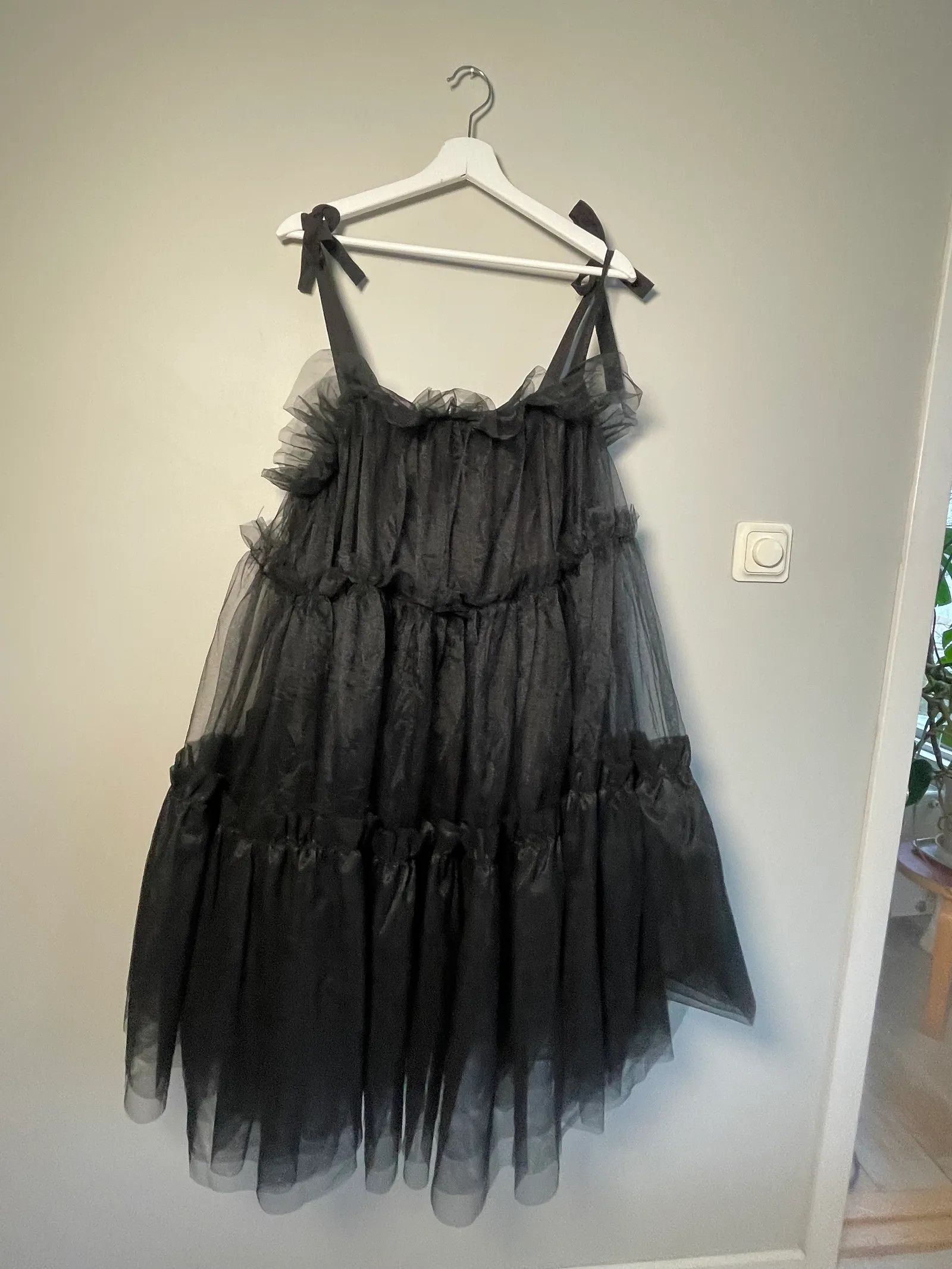 Vintage Vintage Black Tyll Camisole Dress Size L / US 10 / IT 46 - 3 Thumbnail