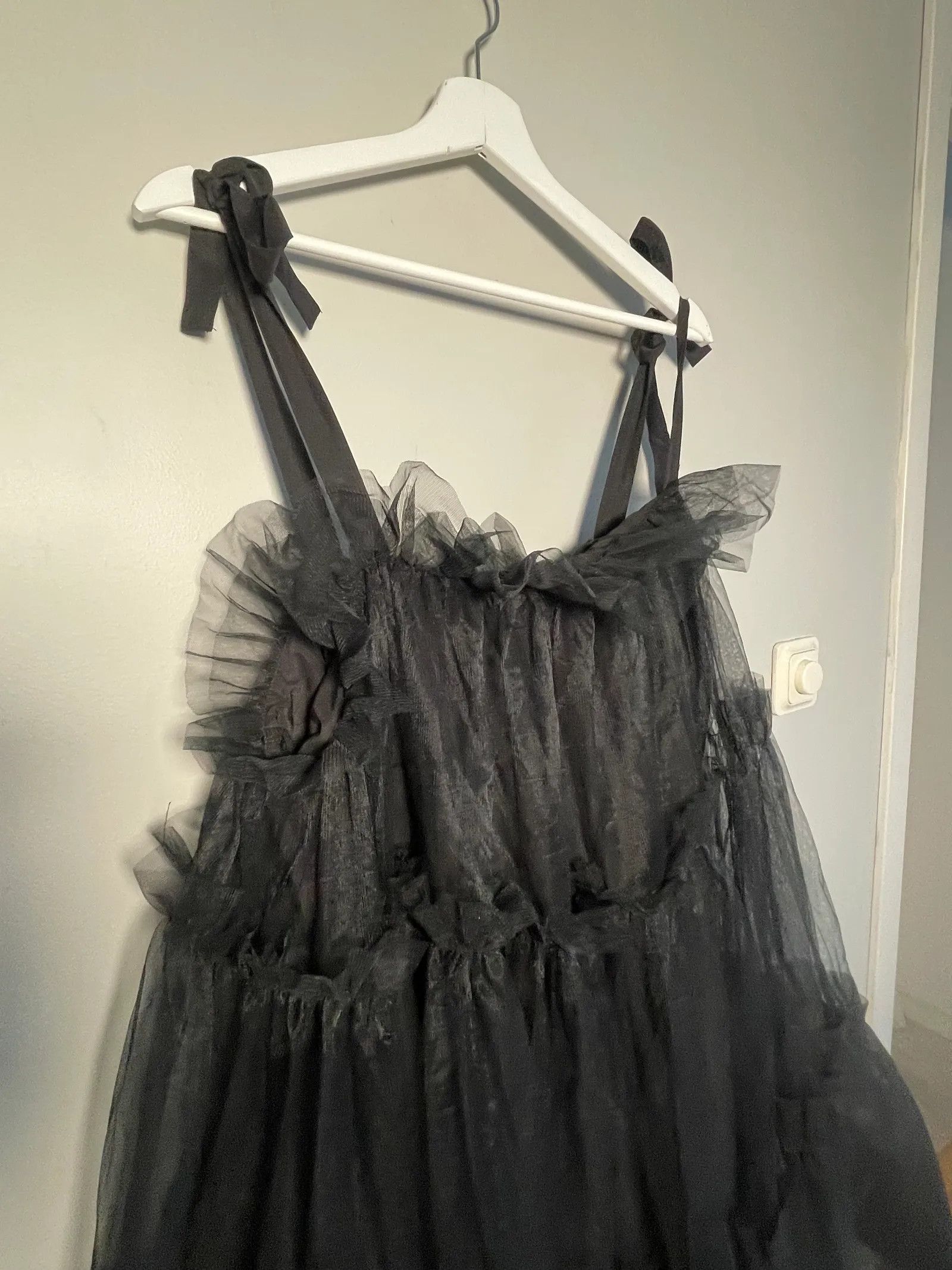 Vintage Vintage Black Tyll Camisole Dress Size L / US 10 / IT 46 - 2 Thumbnail
