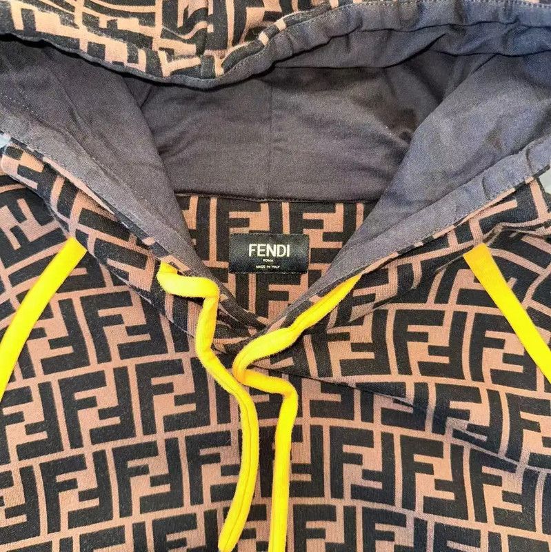 Fendi Fendi Brown Cotton Men's Hoodie 0089 Size US M / EU 48-50 / 2 - 3 Thumbnail