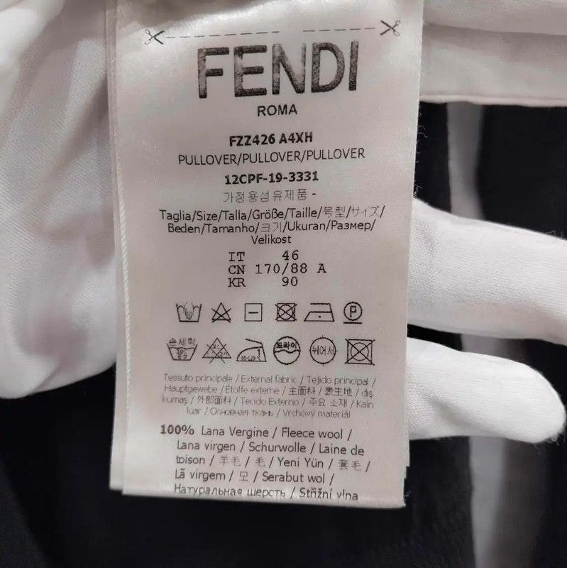 Fendi Fendi Black Wool Long Sleeve Knit Sweater 0089 Size US M / EU 48-50 / 2 - 4 Thumbnail