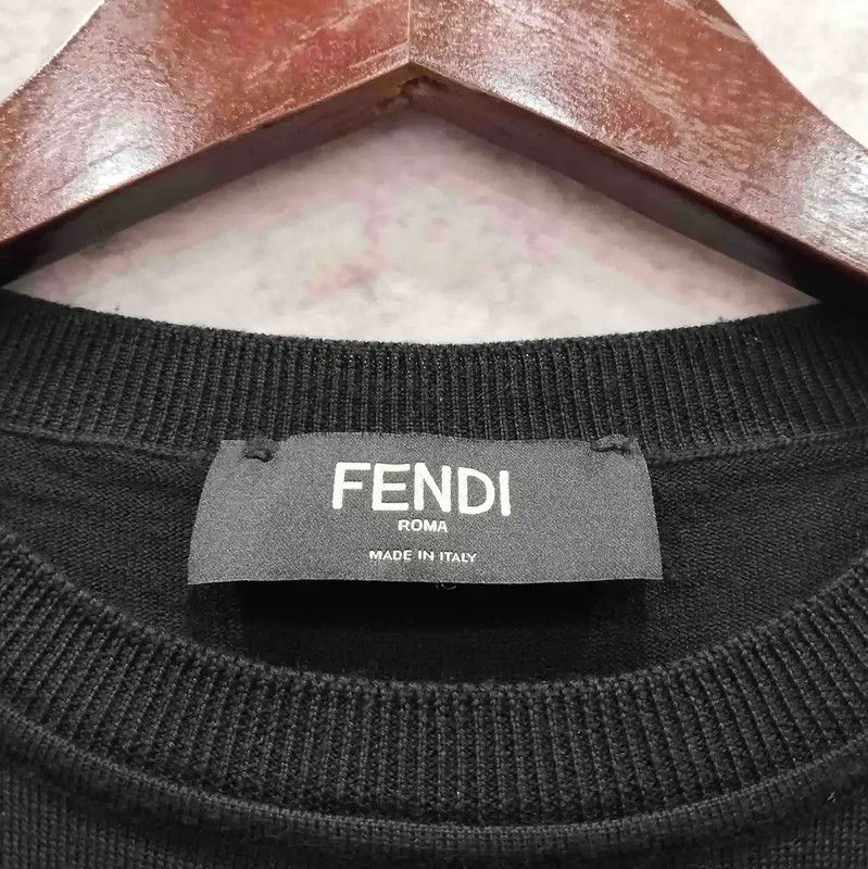 Fendi Fendi Black Wool Long Sleeve Knit Sweater 0089 Size US M / EU 48-50 / 2 - 3 Thumbnail