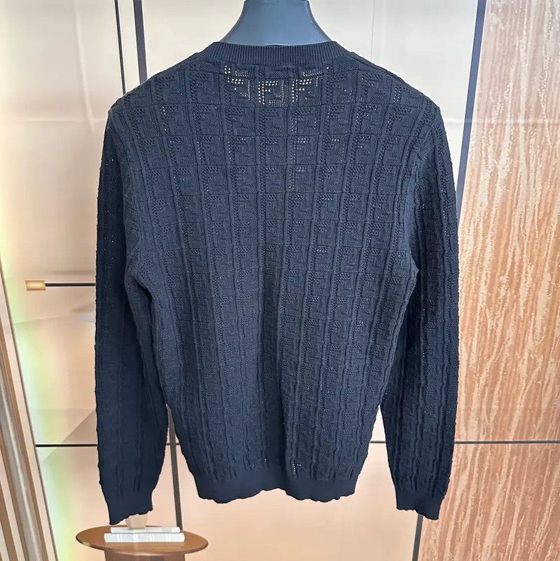 Fendi Fendi Black Wool Men's Cardigan 0089 Size US L / EU 52-54 / 3 - 2 Thumbnail