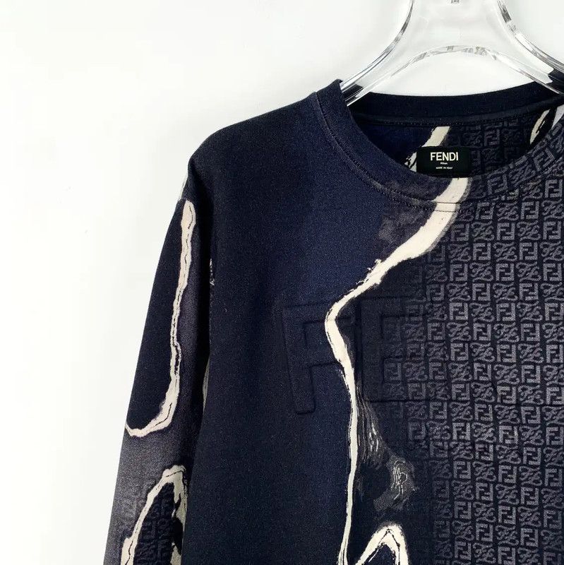 Fendi Fendi Deep Blue Men's Cotton Sweatshirt 0089 Size US S / EU 44-46 / 1 - 3 Thumbnail