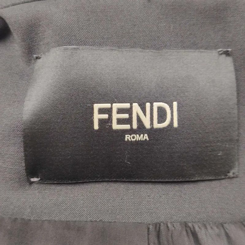 Fendi Fendi Black Wool Embroidered Logo Jacket 0089 Size US M / EU 48-50 / 2 - 4 Thumbnail
