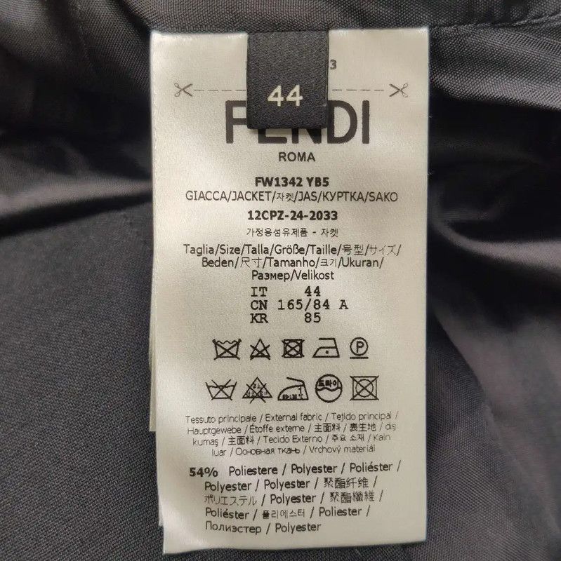 Fendi Fendi Black Wool Embroidered Logo Jacket 0089 Size US M / EU 48-50 / 2 - 5 Thumbnail