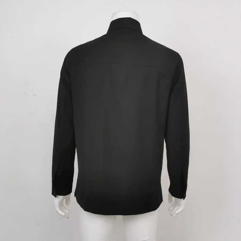 Fendi Fendi Black Wool Embroidered Logo Jacket 0089 Size US M / EU 48-50 / 2 - 2 Thumbnail