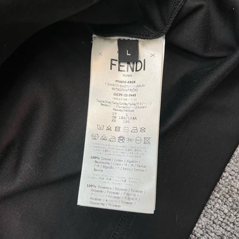 Fendi Fendi Black Cotton T-Shirt for Men 0089 Size US L / EU 52-54 / 3 - 5 Thumbnail