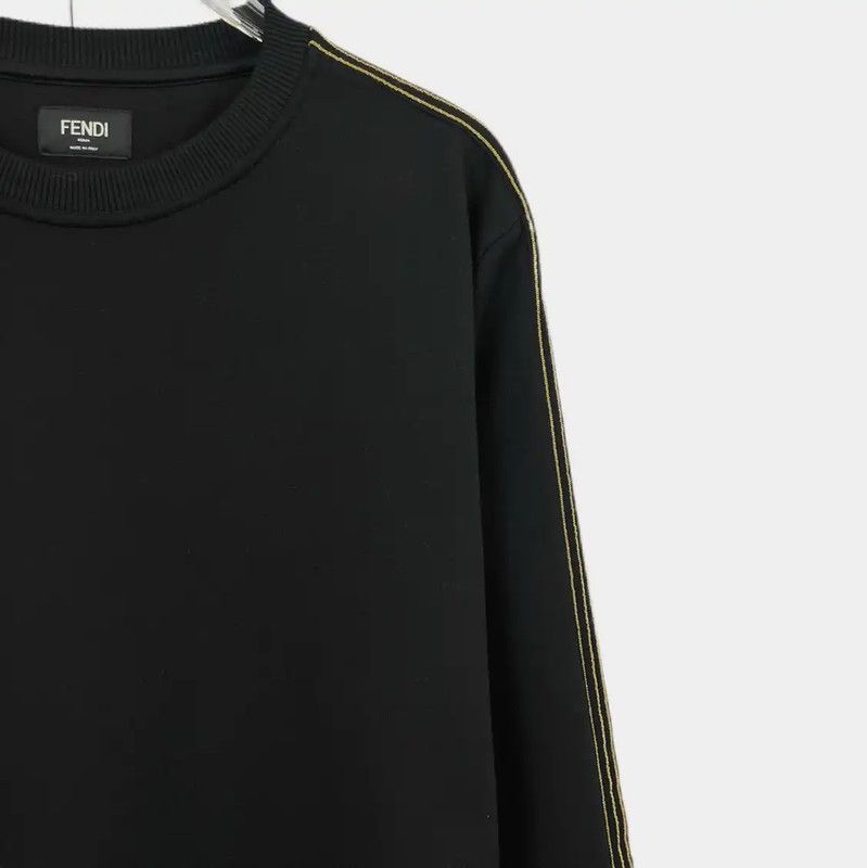 Fendi Fendi Black Cotton Long Sleeve Knit Sweater 0089 Size US S / EU 44-46 / 1 - 3 Thumbnail