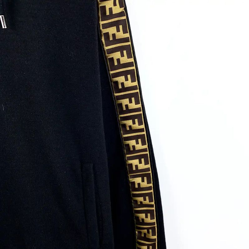 Fendi Fendi Black Men's Hoodie with Logo Detail 0089 Size US L / EU 52-54 / 3 - 2 Thumbnail