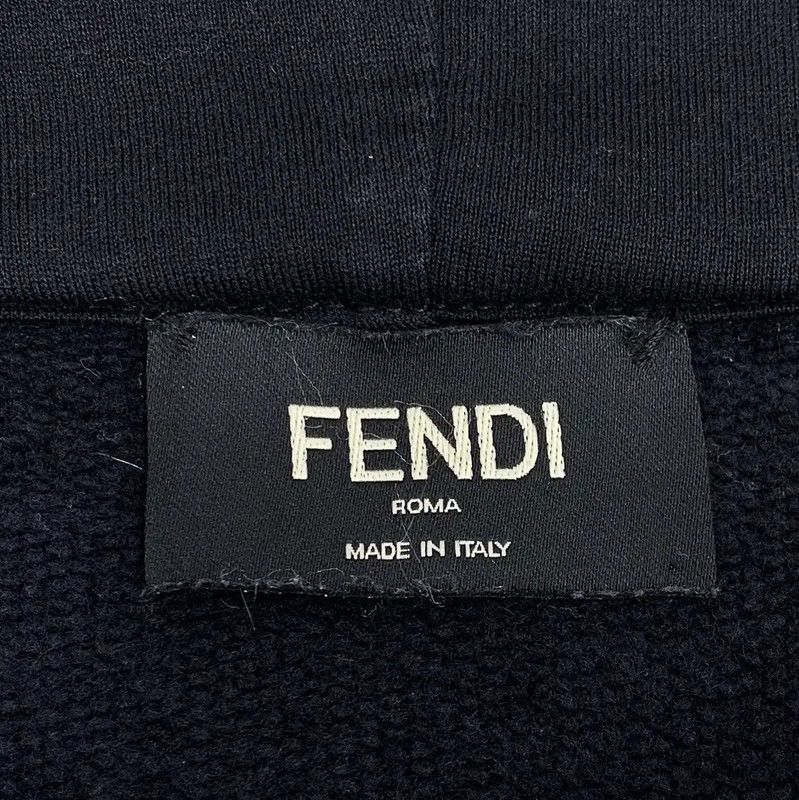 Fendi Fendi Black Men's Hoodie with Logo Detail 0089 Size US L / EU 52-54 / 3 - 4 Thumbnail