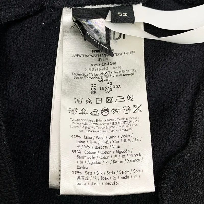 Fendi Fendi Black Men's Hoodie with Logo Detail 0089 Size US L / EU 52-54 / 3 - 5 Thumbnail