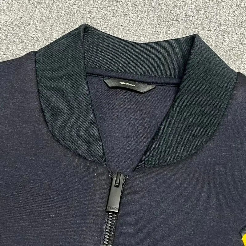 Fendi Fendi Black Cotton Logo Long Sleeve Jacket 0089 Size US XS / EU 42 / 0 - 3 Thumbnail