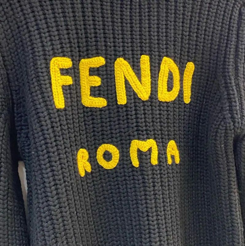 Fendi Fendi Black Cotton Knit Sweater for Men 0089 Size US S / EU 44-46 / 1 - 4 Thumbnail