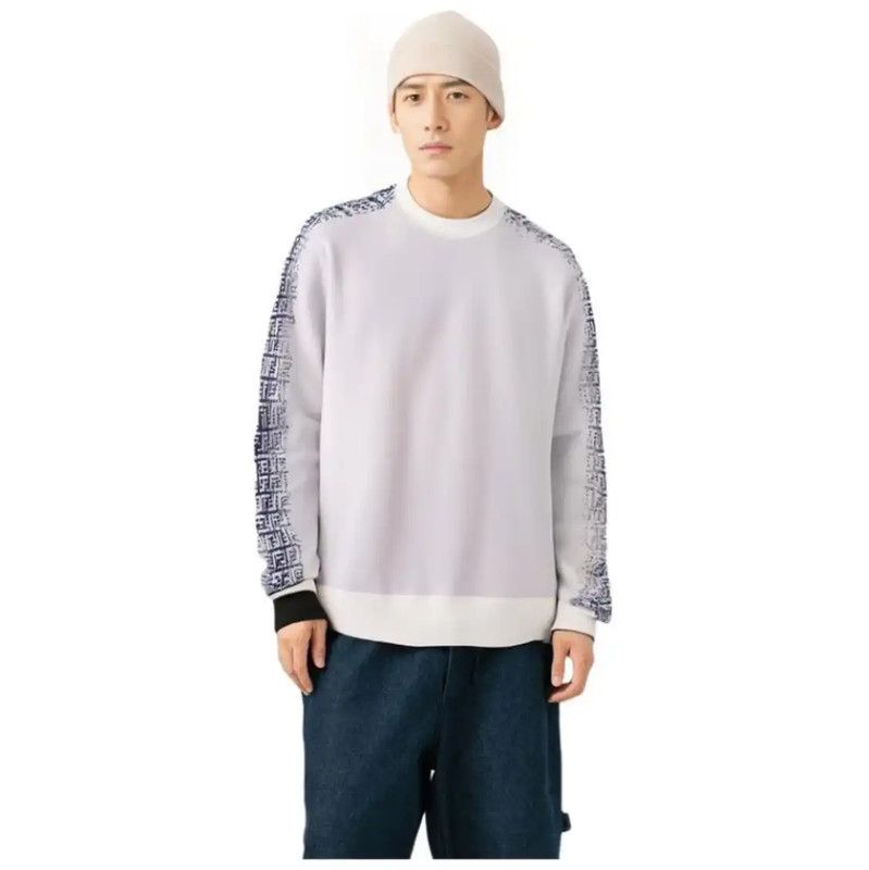 Fendi Fendi XL White Long Sleeve Knit Sweater 0089 Size US XL / EU 56 / 4 - 7 Thumbnail