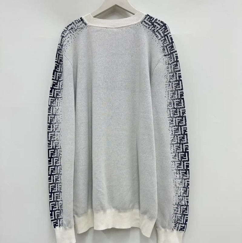 Fendi Fendi XL White Long Sleeve Knit Sweater 0089 Size US XL / EU 56 / 4 - 3 Thumbnail