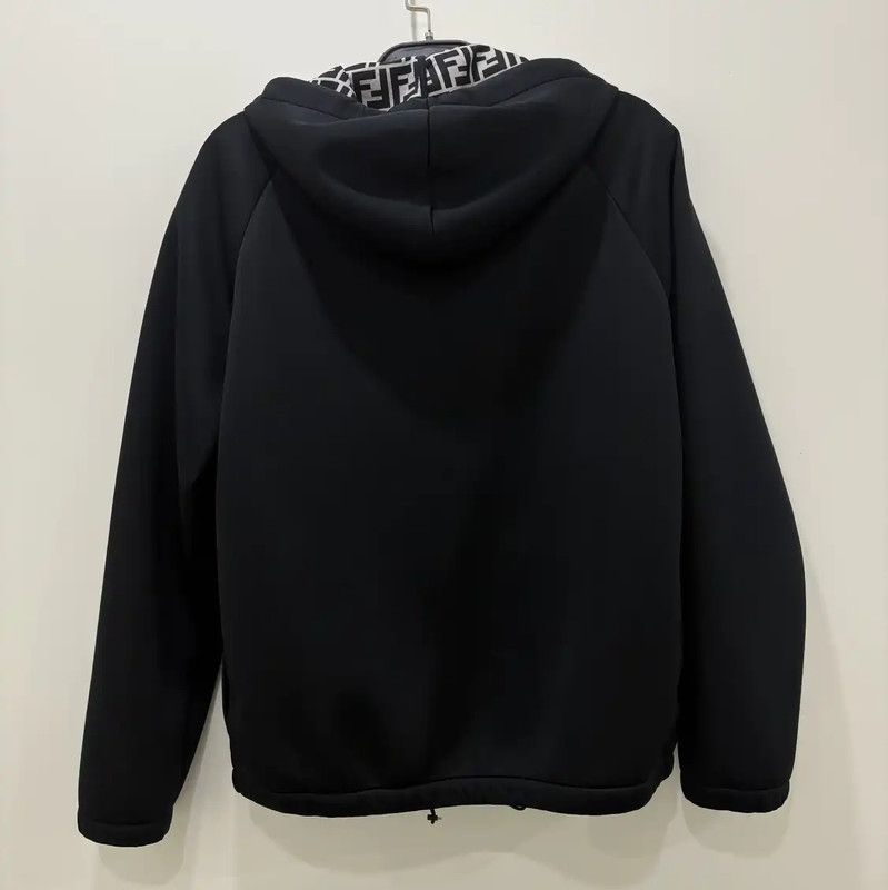 Fendi Fendi Black Nylon Men's Jacket with Logo Hood 0089 Size US L / EU 52-54 / 3 - 2 Thumbnail