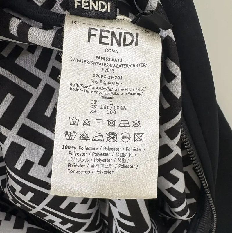 Fendi Fendi Black Nylon Men's Jacket with Logo Hood 0089 Size US L / EU 52-54 / 3 - 5 Thumbnail
