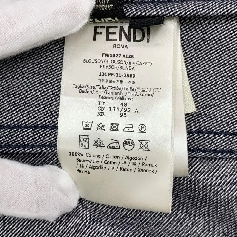 Fendi Fendi Men's Navy Denim Logo Long Sleeve Jacket 0089 Size US M / EU 48-50 / 2 - 8 Thumbnail