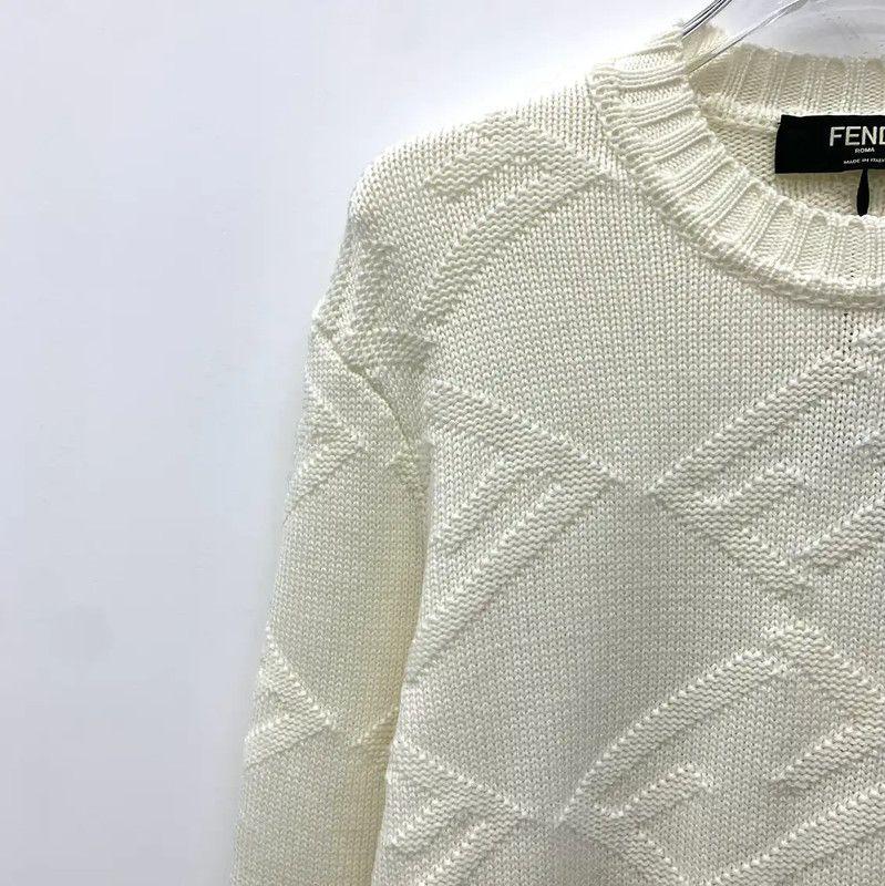 Fendi Fendi Men's Beige Wool Knit Sweater 0089 Size US S / EU 44-46 / 1 - 3 Thumbnail
