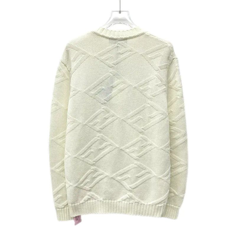 Fendi Fendi Men's Beige Wool Knit Sweater 0089 Size US S / EU 44-46 / 1 - 2 Thumbnail
