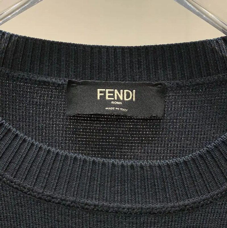 Fendi Fendi Men's Gray Wool Knit Sweater 0089 Size US L / EU 52-54 / 3 - 3 Thumbnail