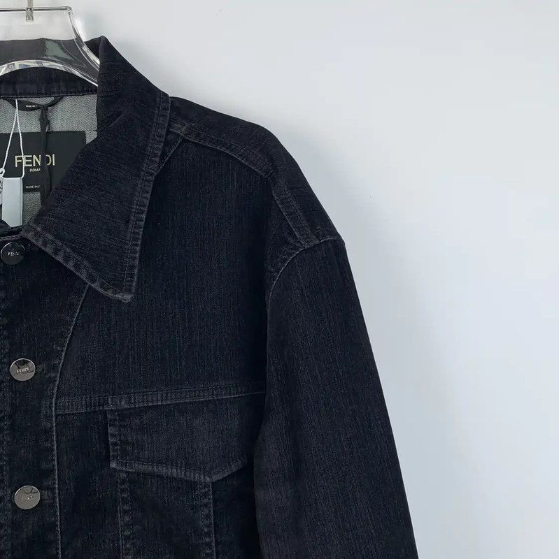Fendi Fendi Black Denim Jacket for Men 0089 Size US L / EU 52-54 / 3 - 3 Thumbnail