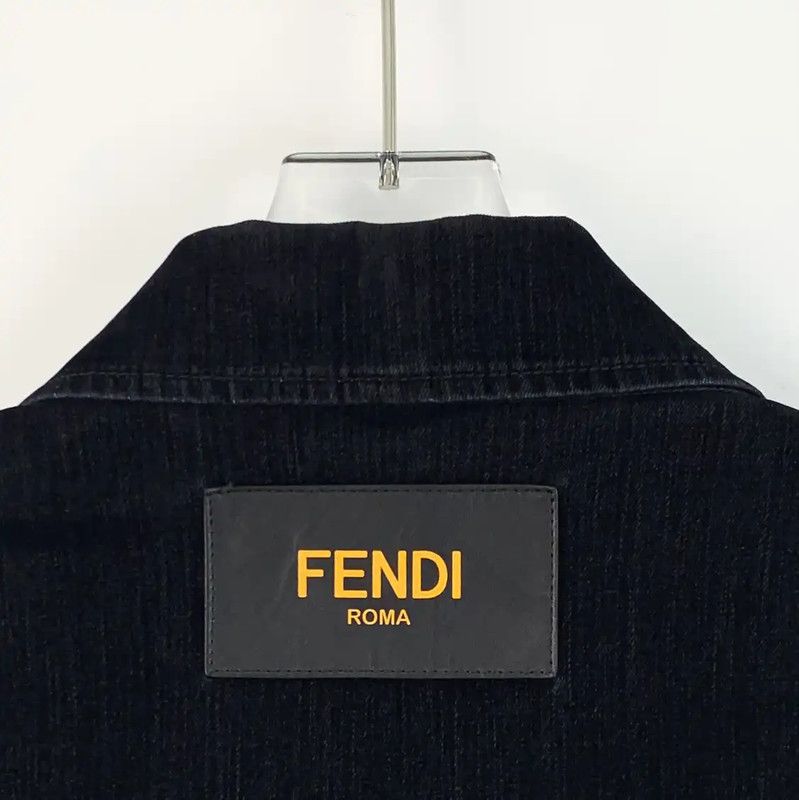 Fendi Fendi Black Denim Jacket for Men 0089 Size US L / EU 52-54 / 3 - 5 Thumbnail