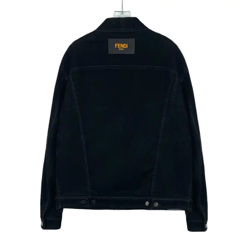 Fendi Fendi Black Denim Jacket for Men 0089 Size US L / EU 52-54 / 3 - 2 Thumbnail