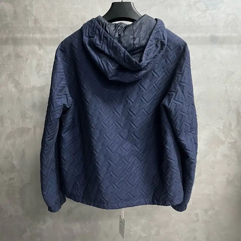 Fendi Fendi Men's Blue Cotton Hoodie Jacket 0089 Size US XL / EU 56 / 4 - 2 Thumbnail