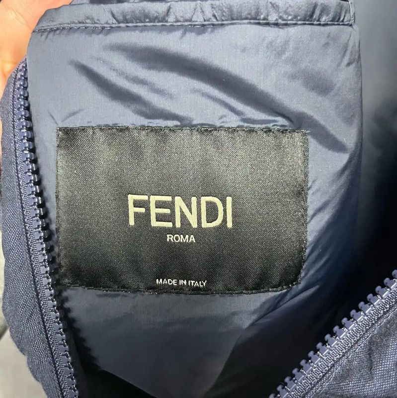 Fendi Fendi Men's Blue Cotton Hoodie Jacket 0089 Size US XL / EU 56 / 4 - 5 Thumbnail