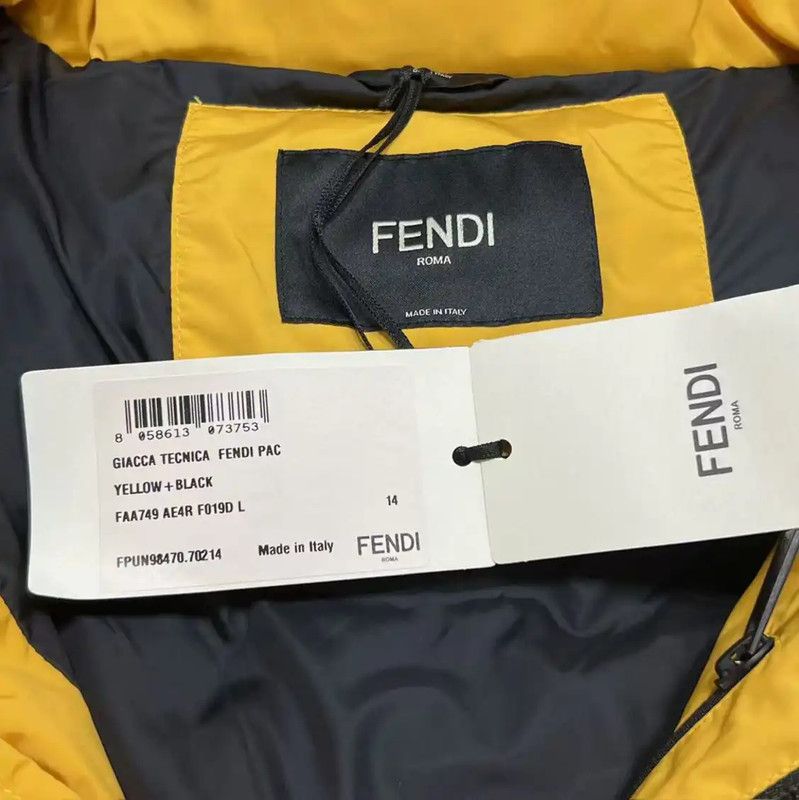 Fendi Fendi Men's Yellow Puffer Jacket Size L 0089 Size US L / EU 52-54 / 3 - 3 Thumbnail