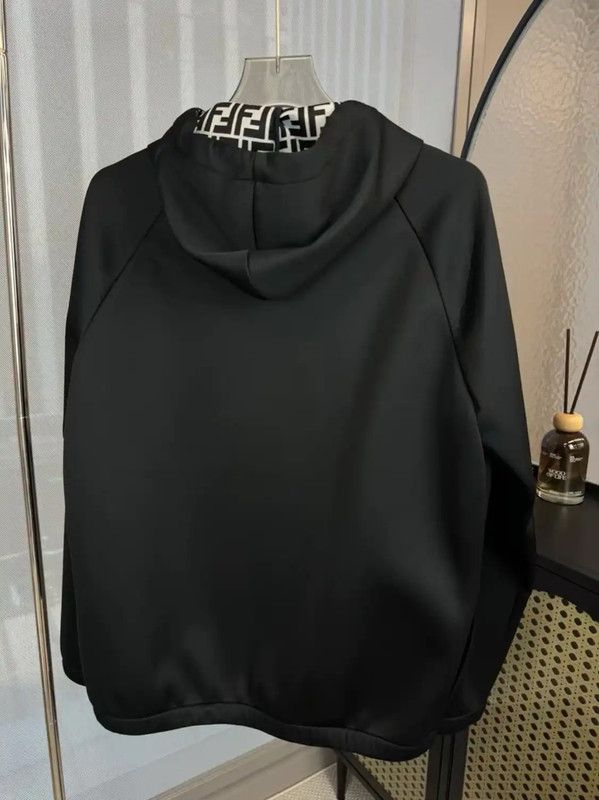 Fendi Fendi Men's Black Polyester Hooded Jacket 0089 Size US L / EU 52-54 / 3 - 2 Thumbnail