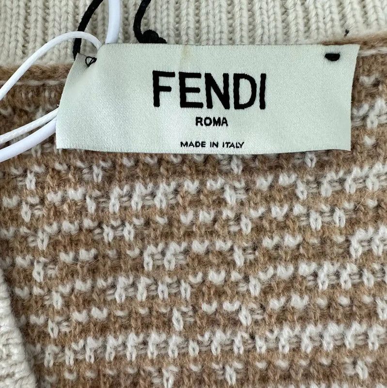 Fendi Fendi Light Brown Men's Cashmere Knit Sweater 0089 Size US M / EU 48-50 / 2 - 3 Thumbnail