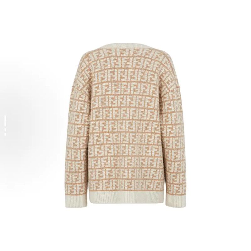 Fendi Fendi Light Brown Men's Cashmere Knit Sweater 0089 Size US M / EU 48-50 / 2 - 2 Thumbnail
