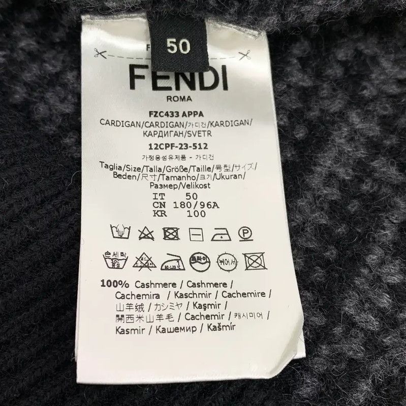 Fendi Fendi Black Cashmere Cardigan for Men 0089 Size US L / EU 52-54 / 3 - 6 Thumbnail