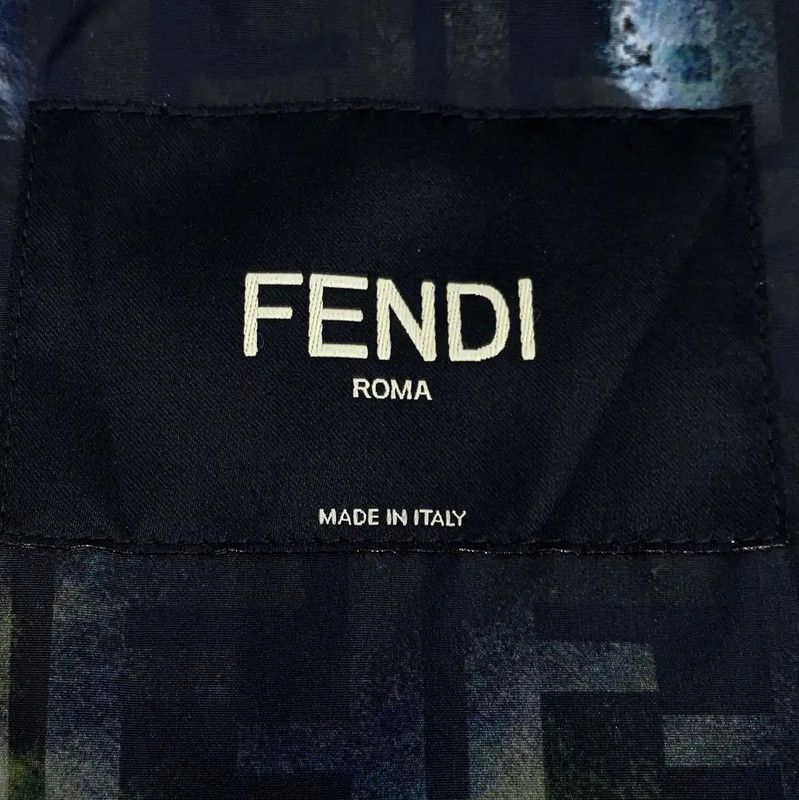Fendi Fendi Black Abstract Patterned Zip-Up Jacket 0089 Size US L / EU 52-54 / 3 - 5 Thumbnail