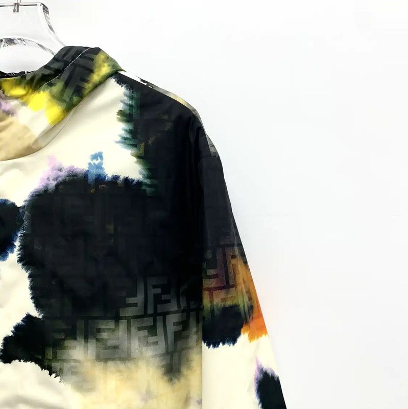 Fendi Fendi Black Abstract Patterned Zip-Up Jacket 0089 Size US L / EU 52-54 / 3 - 3 Thumbnail