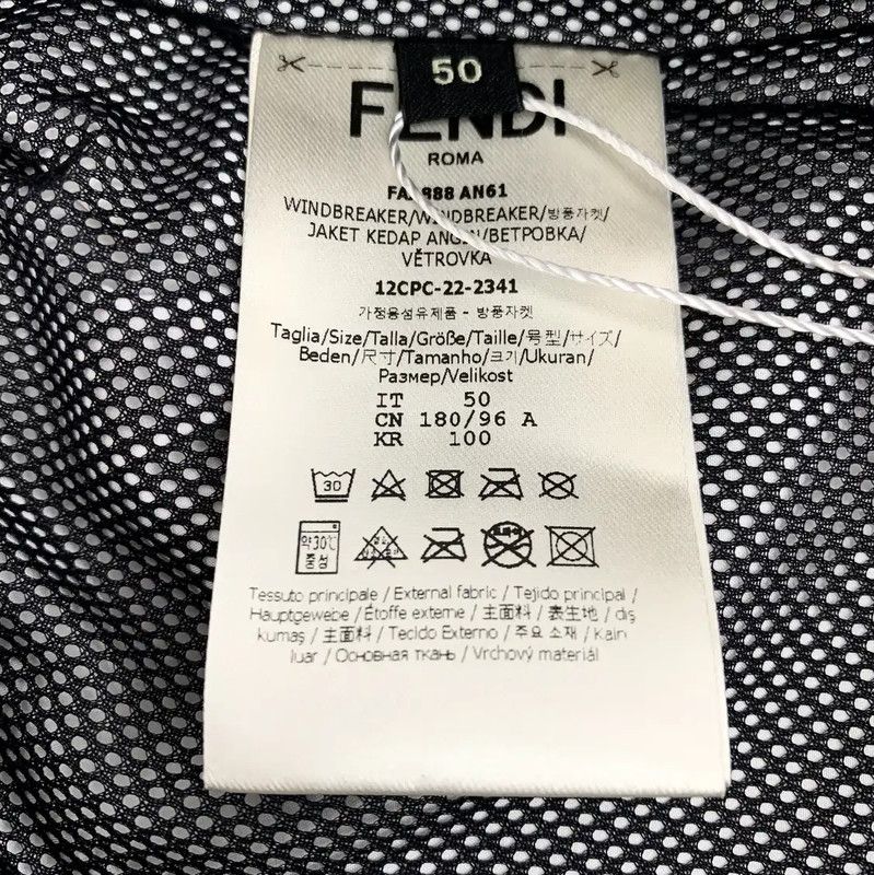 Fendi Fendi Black Abstract Patterned Zip-Up Jacket 0089 Size US L / EU 52-54 / 3 - 7 Thumbnail