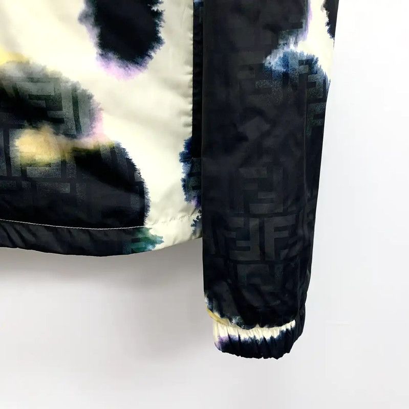 Fendi Fendi Black Abstract Patterned Zip-Up Jacket 0089 Size US L / EU 52-54 / 3 - 4 Thumbnail