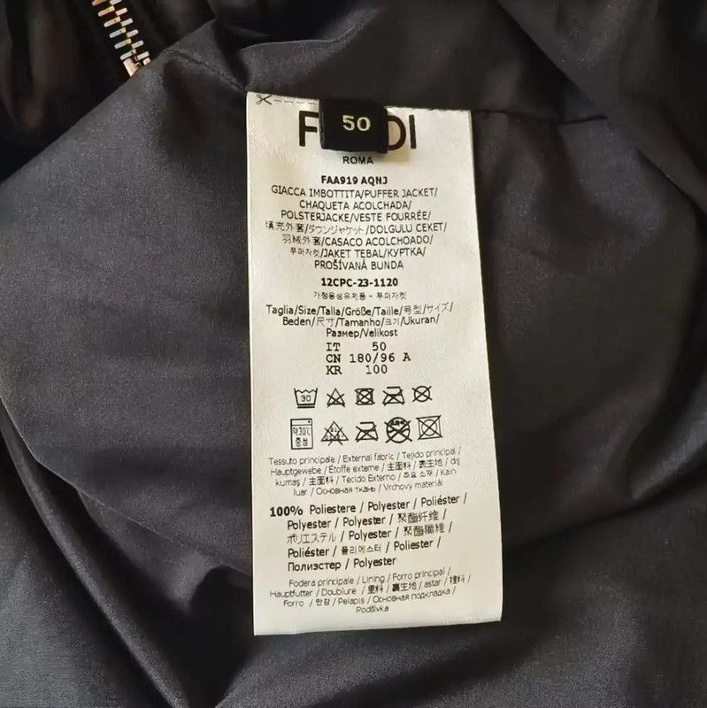 Fendi Fendi Black Down Jacket for Men 0089 Size US M / EU 48-50 / 2 - 4 Thumbnail